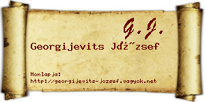 Georgijevits József névjegykártya